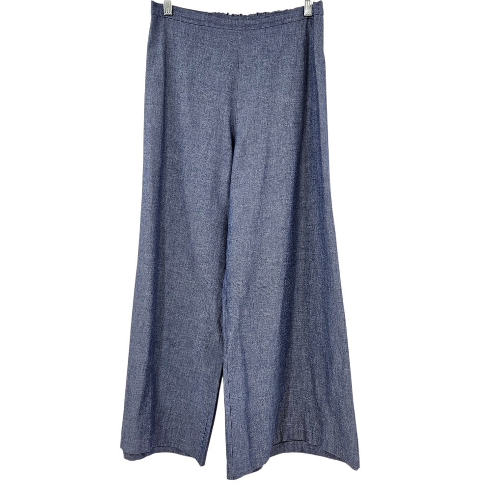 Bryn Walker Linen Lagenlook Wide Leg Pants Blue Women's Size S Artsy Hippie